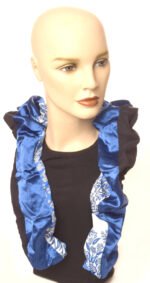 Blue, Black and Flower Print